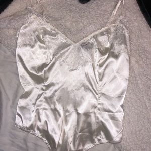 Satin Lace Thong Bodysuit
